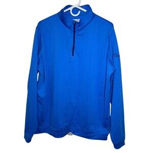 Peter Millar Half Zip Pullover Men's Large Blue Golf Long Sleeves Culligan